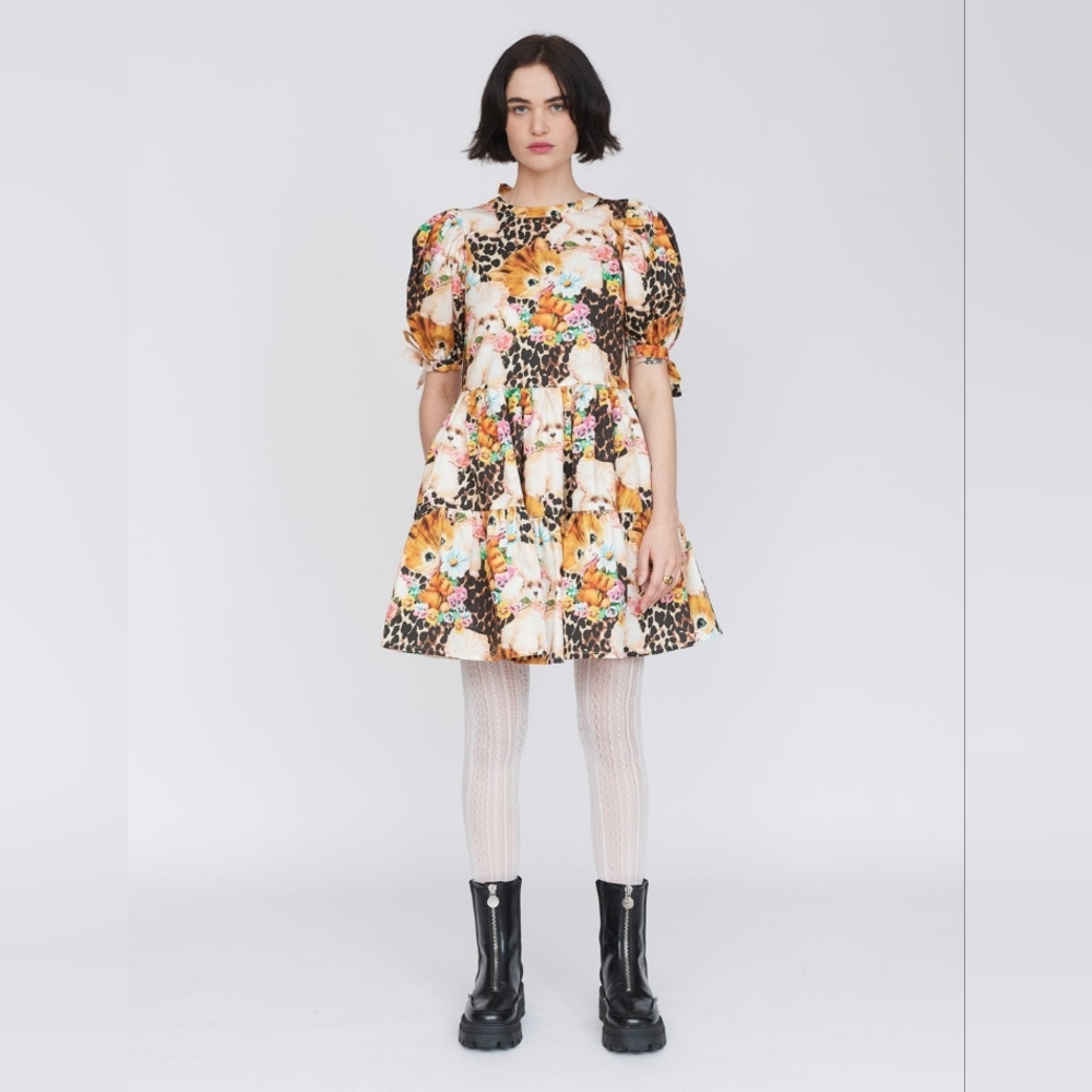 NWT LAZY OAF Animal Picnic Mini Smock Dress SZ US 6
